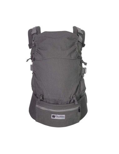 Mochila Portabebés Quokkababy E-Carrier Light Grey de frente