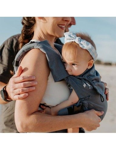 Mochila Portabebés Quokkababy E-Carrier porteo ergonómico Blue Vibes