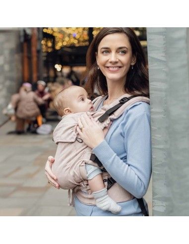 Mochila Portabebés Quokkababy E-Carrier Delicious Pink porteo delante