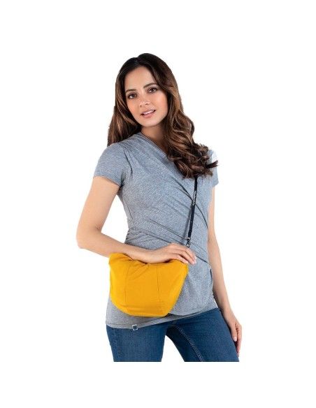 Chaqueta porteo Numbat Go color rosa plagada en mostaza