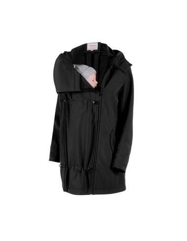 Porteo frente con el abrigo de porteo Wombat Shell Black