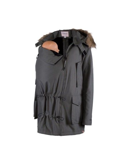 Porteo de frente con Abrigo Porteo Hombre Bandicoot gris