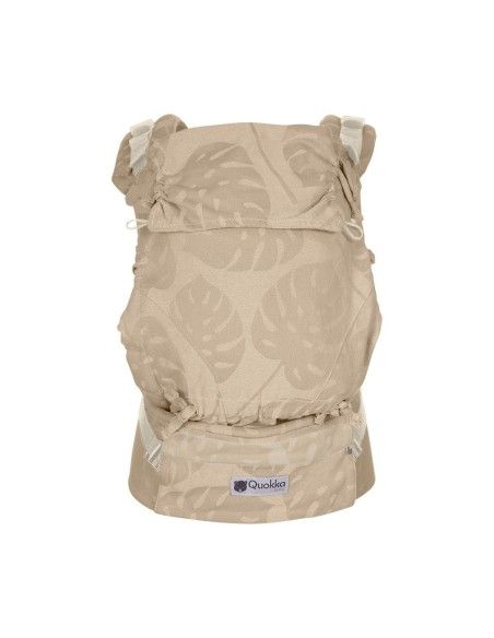 Mochila Portabebés Quokkababy E-Carrier Taupe Leaves frente