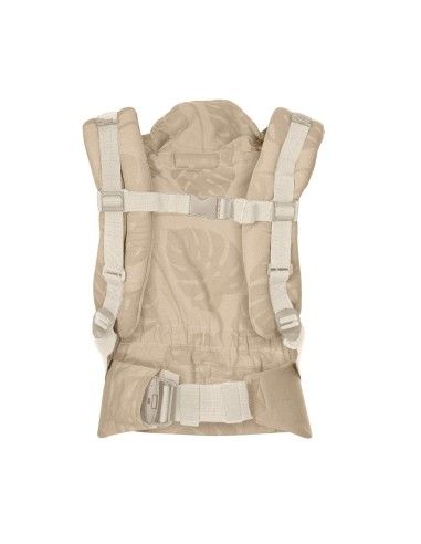 Mochila Portabebés Quokkababy E-Carrier Taupe Leaves espalda