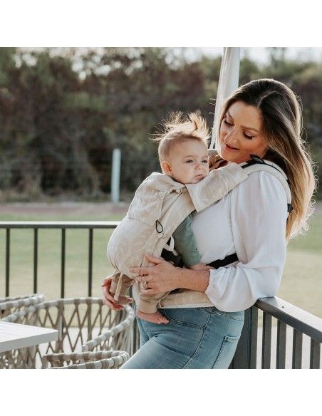 Mochila Portabebés Quokkababy E-Carrier taupe leaves porteo baby