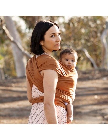 Porteo ergonomico con Fular Portabebés Evolution Bambú Caramel