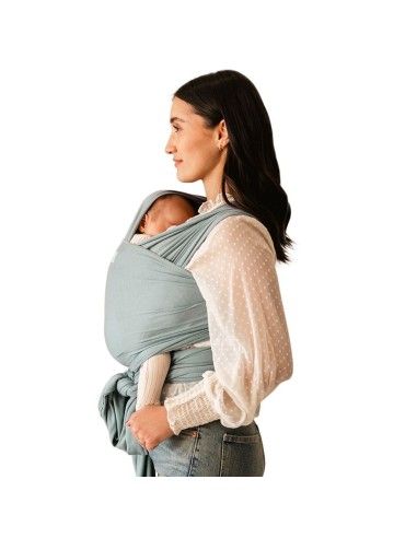 Porteo frontal con Fular Portabebés Moby Wrap Evolution Bambú Sea Glass