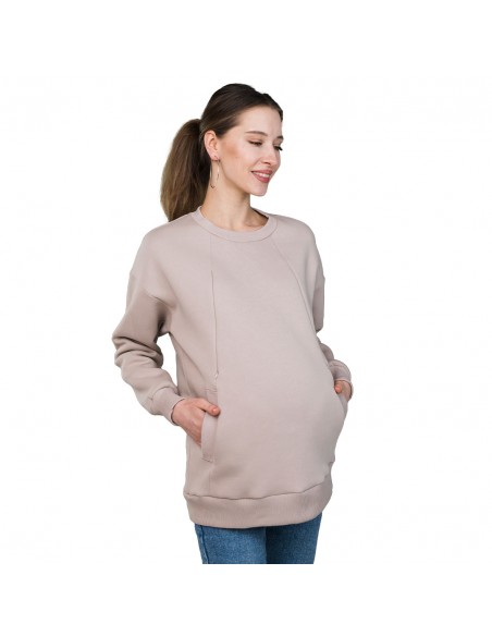 Sudadera Oversize de Maternidad y Lactancia Love & Carry Cream