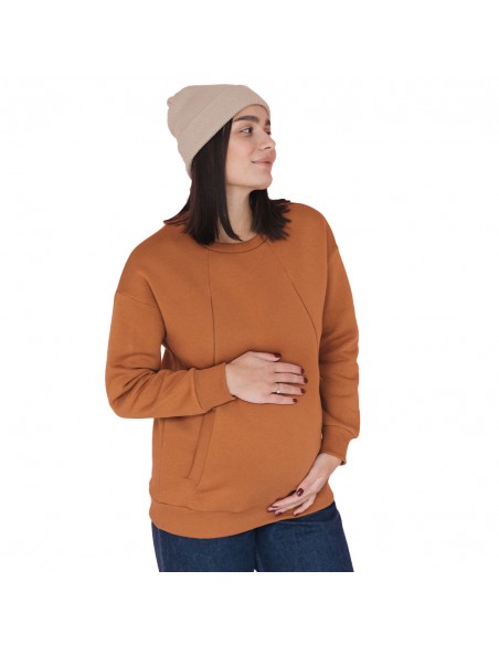 Sudadera Oversize de Maternidad y Lactancia Love & Carry Curry