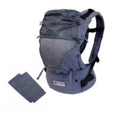 Mochila Portabebés Quokkababy E-Carrier Mesh Denim Blue